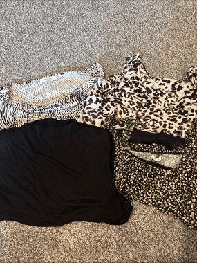 Mixed Women’s tank Top - silk dress cami Black Floral lot of 4 xlarge